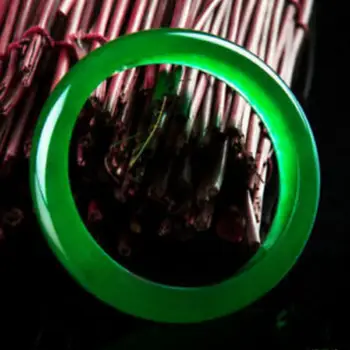 100% Natūralus JADE, Smaragdas Žalia Žadeitas Granulių Karoliukai Bangle Apyrankės Dydis 58mm